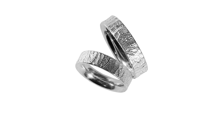 45040+45041-wedding rings, white gold 750